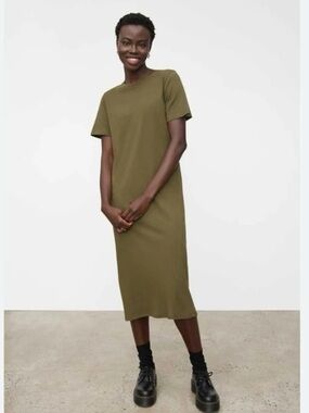 Kowtow-Tee Dress in Moss Green Organic Cotton size XS/Small